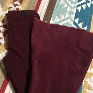 Maroon High Waist Flair Pants